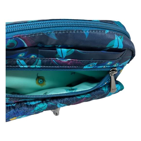 Lug Switch & Peekaboo Set Peacock Multi Crossbody Bag RFID Detachable Pouch Blue - Picture 13 of 16